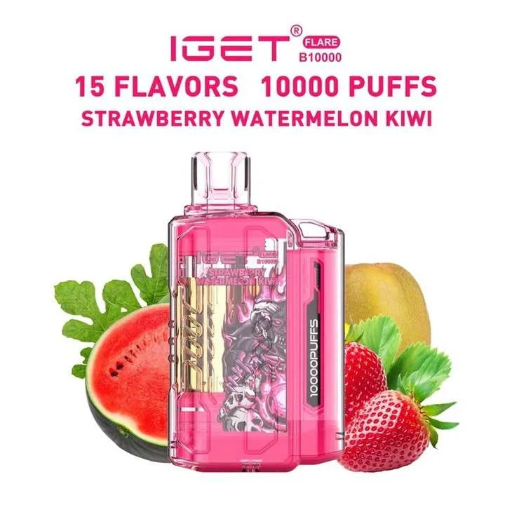 IGET FLARE B10000 Strawberry Watermelon Kiwi | Vape Shop Noida