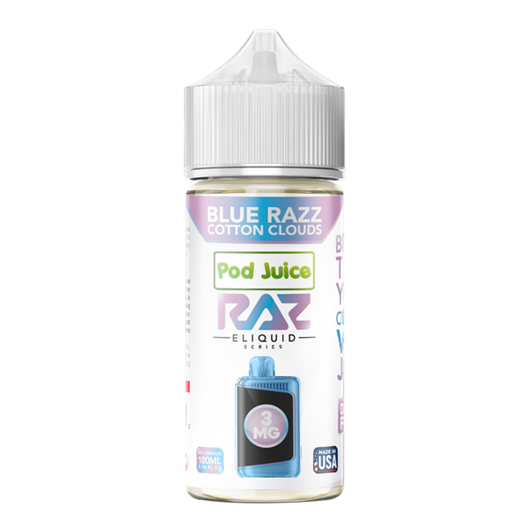 Blue Razz Cotton Clouds RAZ X Pod Juice 100ml | Vape Shop Noida